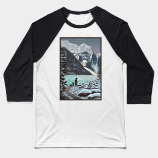 Retro Lake Louise Travel Poster Baseball T-Shirt